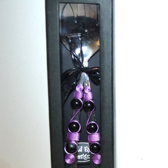 Wild Eye Designs Metal Salad Utensil Set New In Box Never Used - Picture 1 of 6